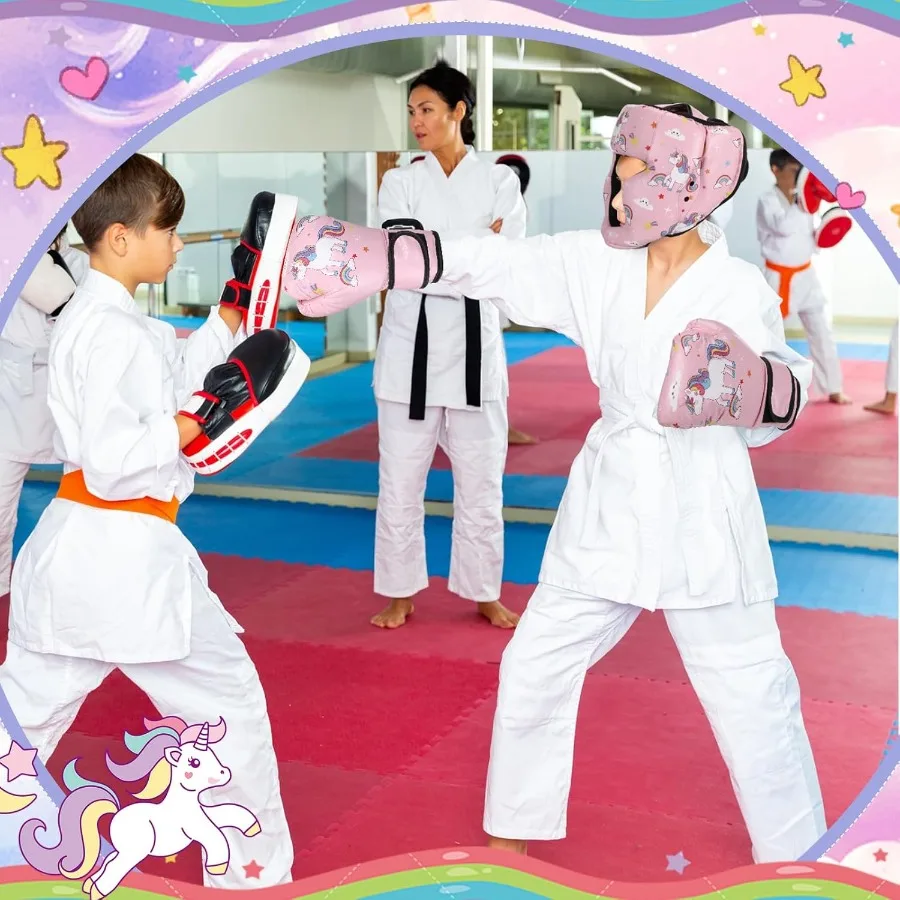 مجموعة قفازات الملاكمة وأغطية الرأس للمصارعة سعة 6 أونصة لـ: معدات الملاكمة كيك بوكسينغ الملاكمة التايلاندية BJJ الكاراتيه للتدريب المثالي