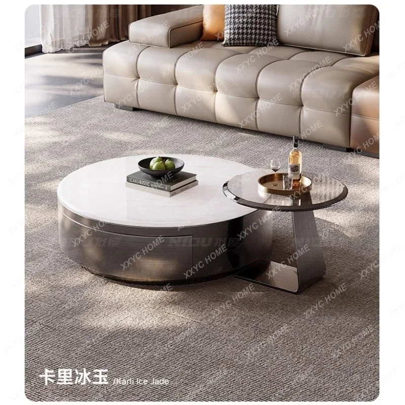 

Y Light Luxury Platinum Diamond Natural Luxury Stone Coffee Table Marble