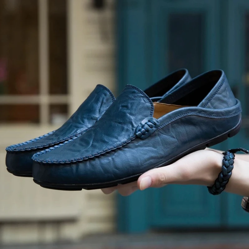 

Men Shoes Casual Leather Mens Loafers Moccasins Designer Slip on Boat Shoes High Quality Chaussure Homme