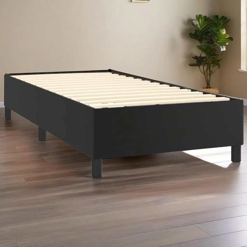 Black Twin XL Faux Leather Bed Frame (Mattress Not Included) - US Shipping Only