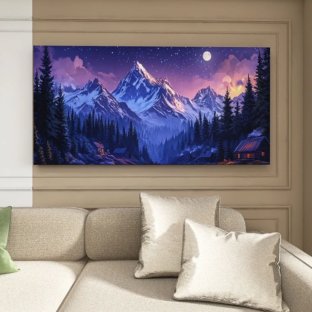

1.5-Inch Thick Pine Solid Wood Frame, Canvas Wall Art, Birthday Gift Art Wall Painting, Bedroom, Office, Living Room