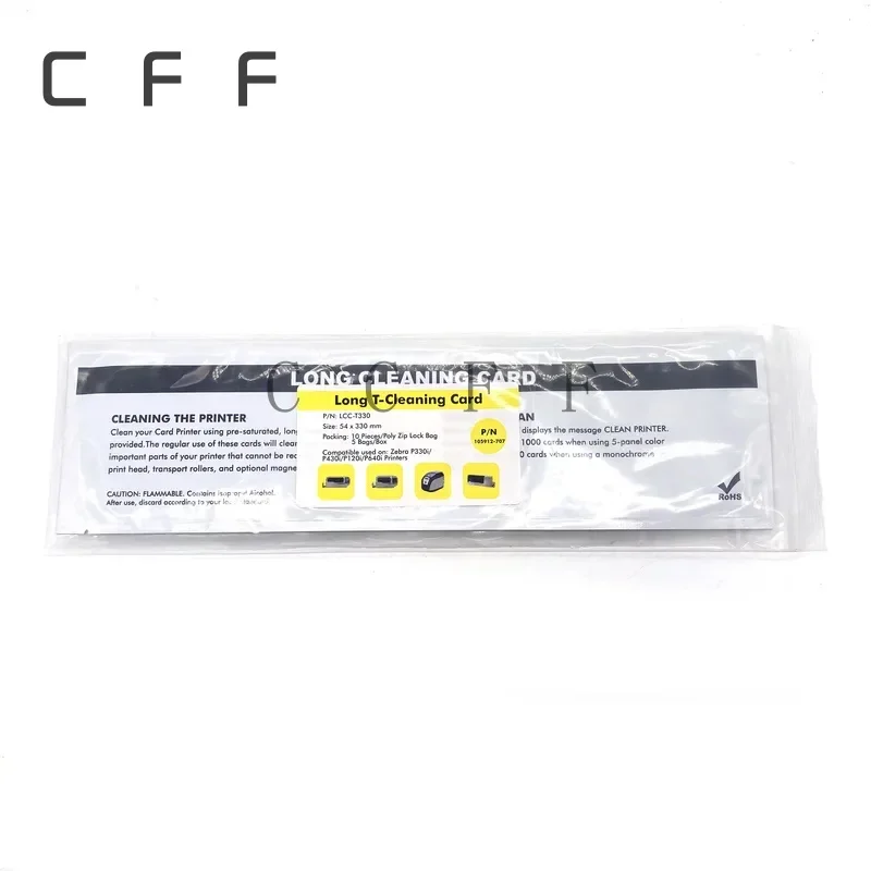 10pcs Cleaning Card LCC-T330 54×330mm Fits  For Zebra P430i P120i P330i P640i Printers P430 P120 P330 P640