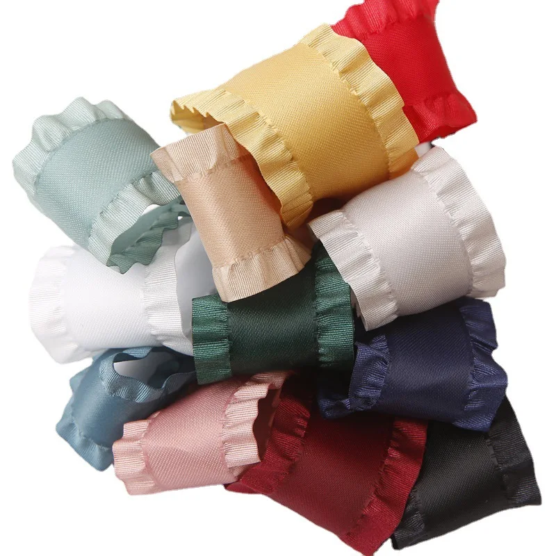 

Ruffled Polyester Skirt Webbing Bow Hair Accessories DIY Cake Gift Bouquet Packaging Clothing Accessories Ribbons for Crafts