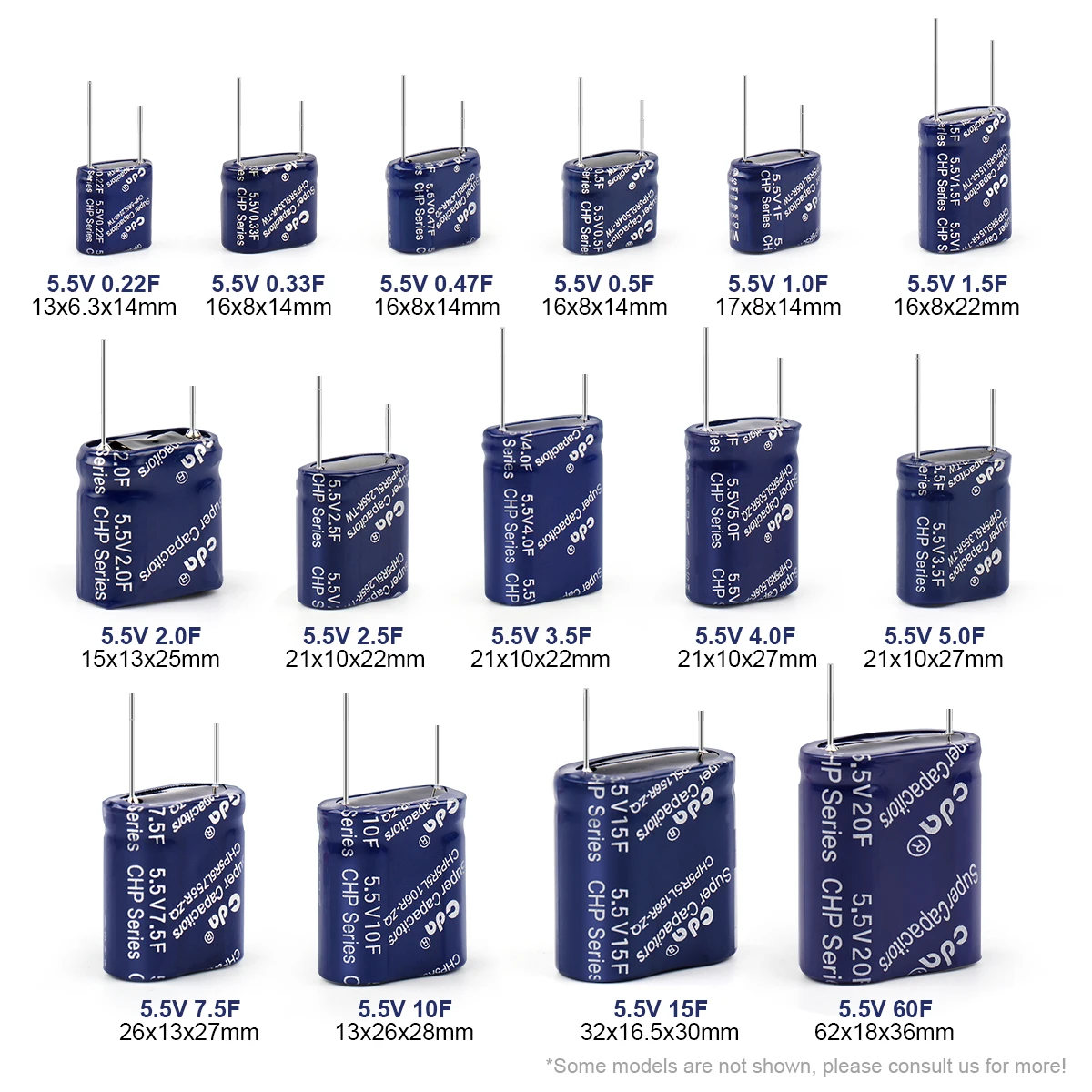 5.5V Supercapacitor 0.22F/1/2/3.5/4/5/7.5/10/15F Vehicle Traveling Data Recorder Capacitor Combination Farah Super Capacitor