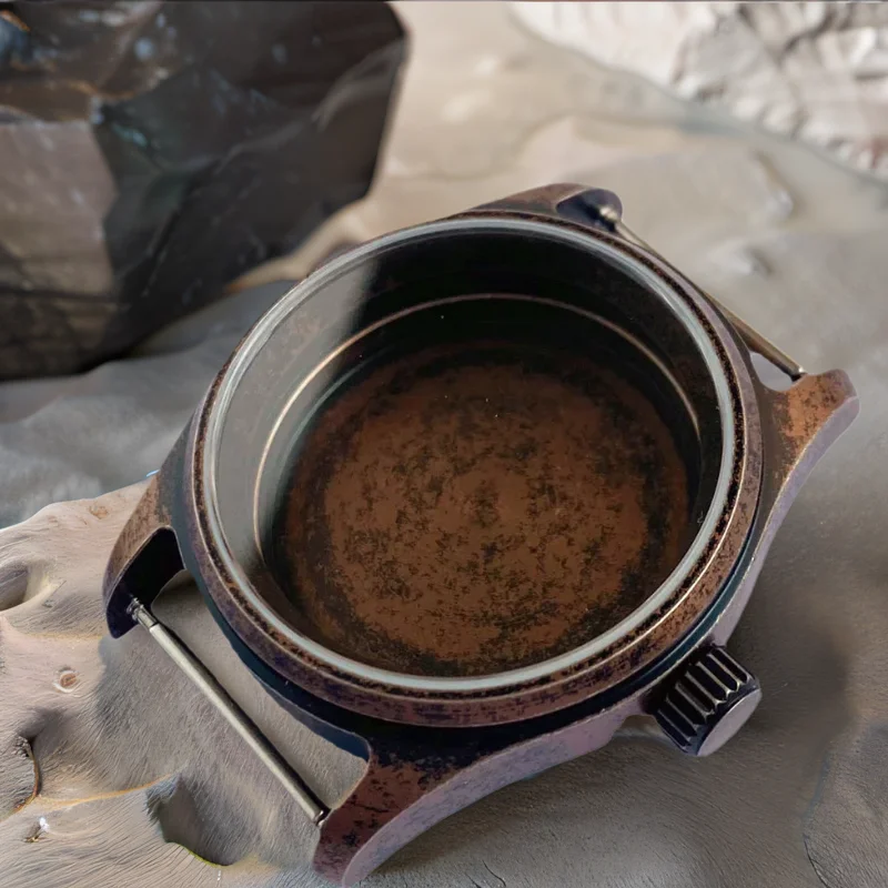 

Retro Pilot Watch Case Old Fashion 316L Steel Bronze Plated for NH35 NH36 PT5000 ETA2824 Sapphire 200M Waterproof Screw Crown