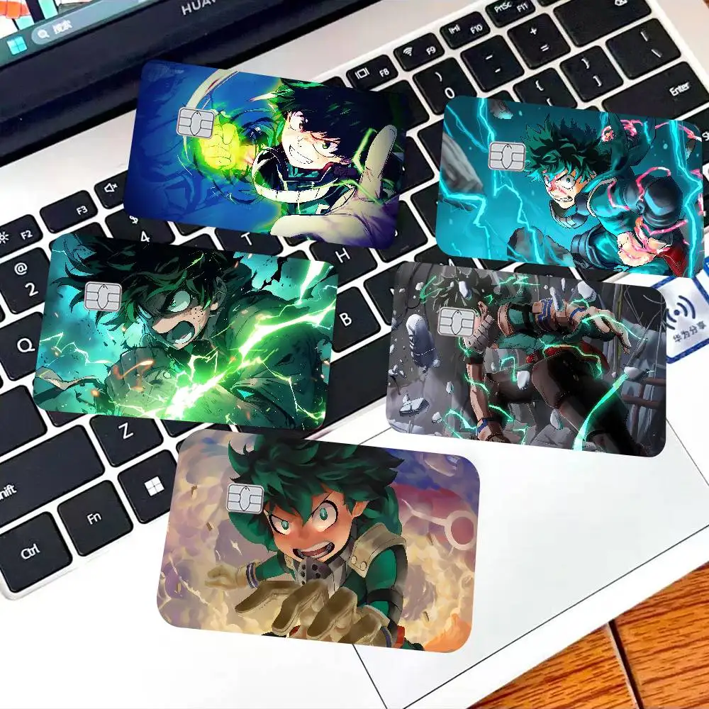 Cartoon Izuku Midoriya 2024 Anime Cartoon Skin Stickers Film Tape Case for Big Credit Debit Card Front Side