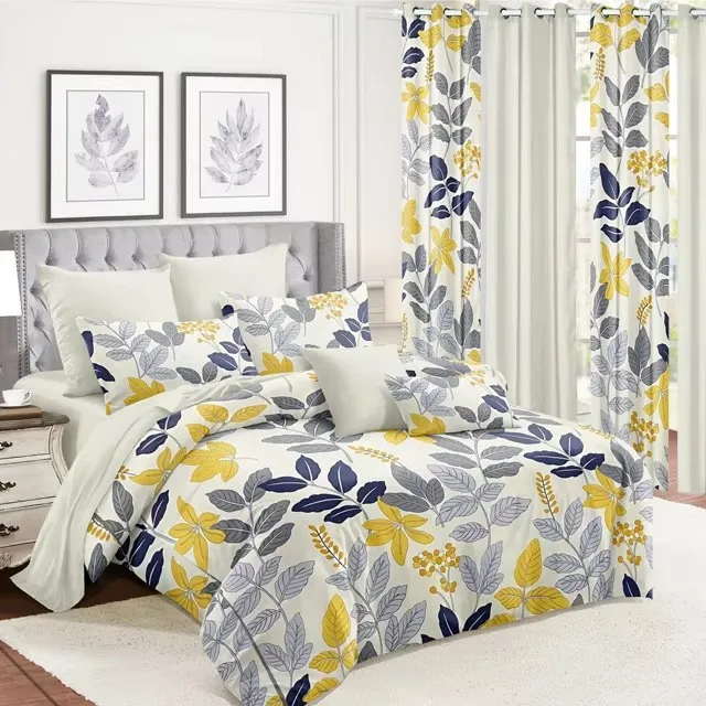 Factory wholesale cross-border export breathable skin-friendly brushed bed sheets, bedspreads and printed two-piece, three-piece