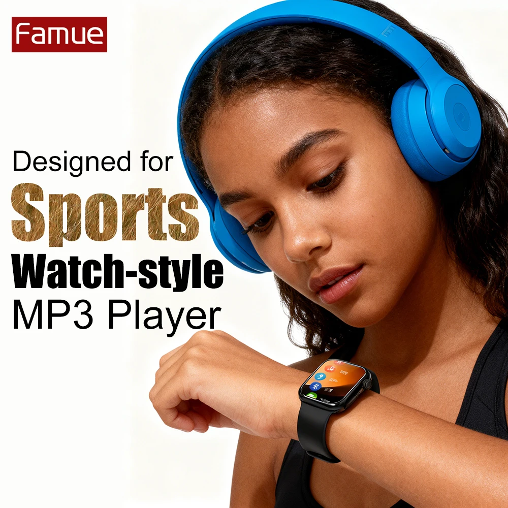 

Famue BF08 Watch MP3 Player Bluetooth 5.3 Sports Outdoor WAV FLAC Lossless Audio Student Classroom Recorder Detachable Band