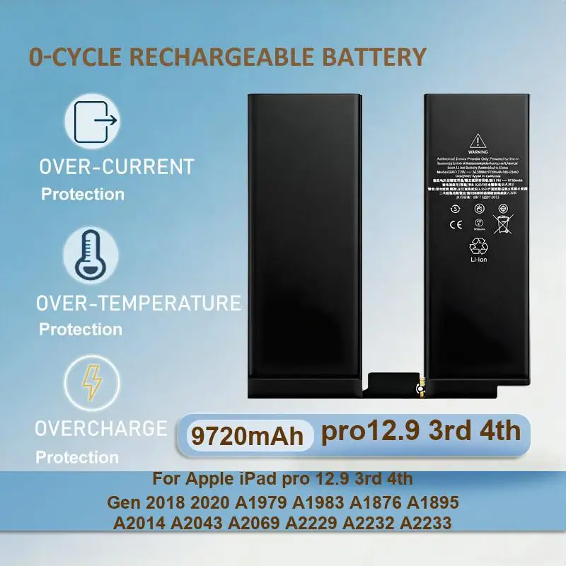 

pro12.9 3rd 4th Battery For Apple iPad pro 12.9 3rd 4th Gen A1979 A1983 A1876 A1895 A2014 9720mAh