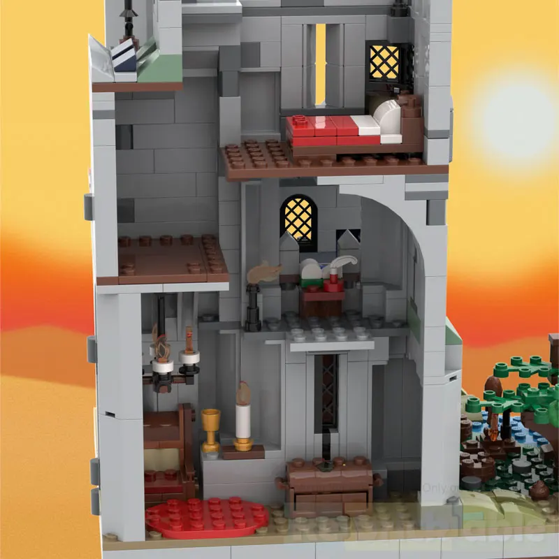 MOC Building Block Medieval Book Nook Architecture Model Brick Particle Creative Educationve Education Christmas Gift 944PCS