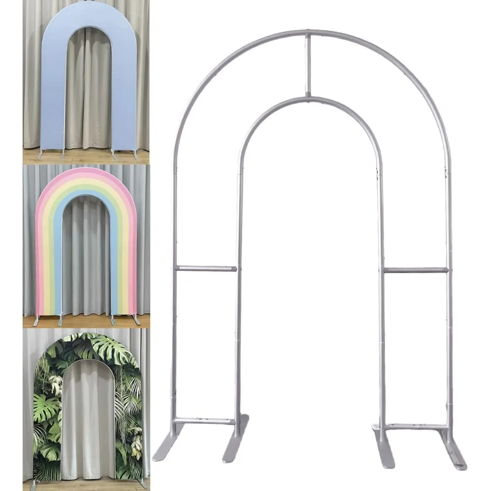 

Алюминиевая подставка с двойной аркой 7 футов | U-образный фон для свадьбы и фото с открытой спиной | для церемоний, детского душа, вечеринок