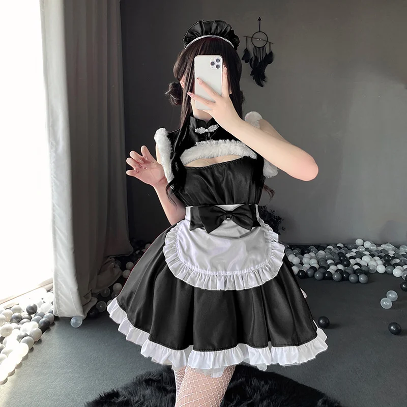 Japanse Secundaire Anime Meid Kostuum Sexy Kat Klauw Rok Halloween Kerst Maskerade Party Cosplay Lolita Fancy Outfit