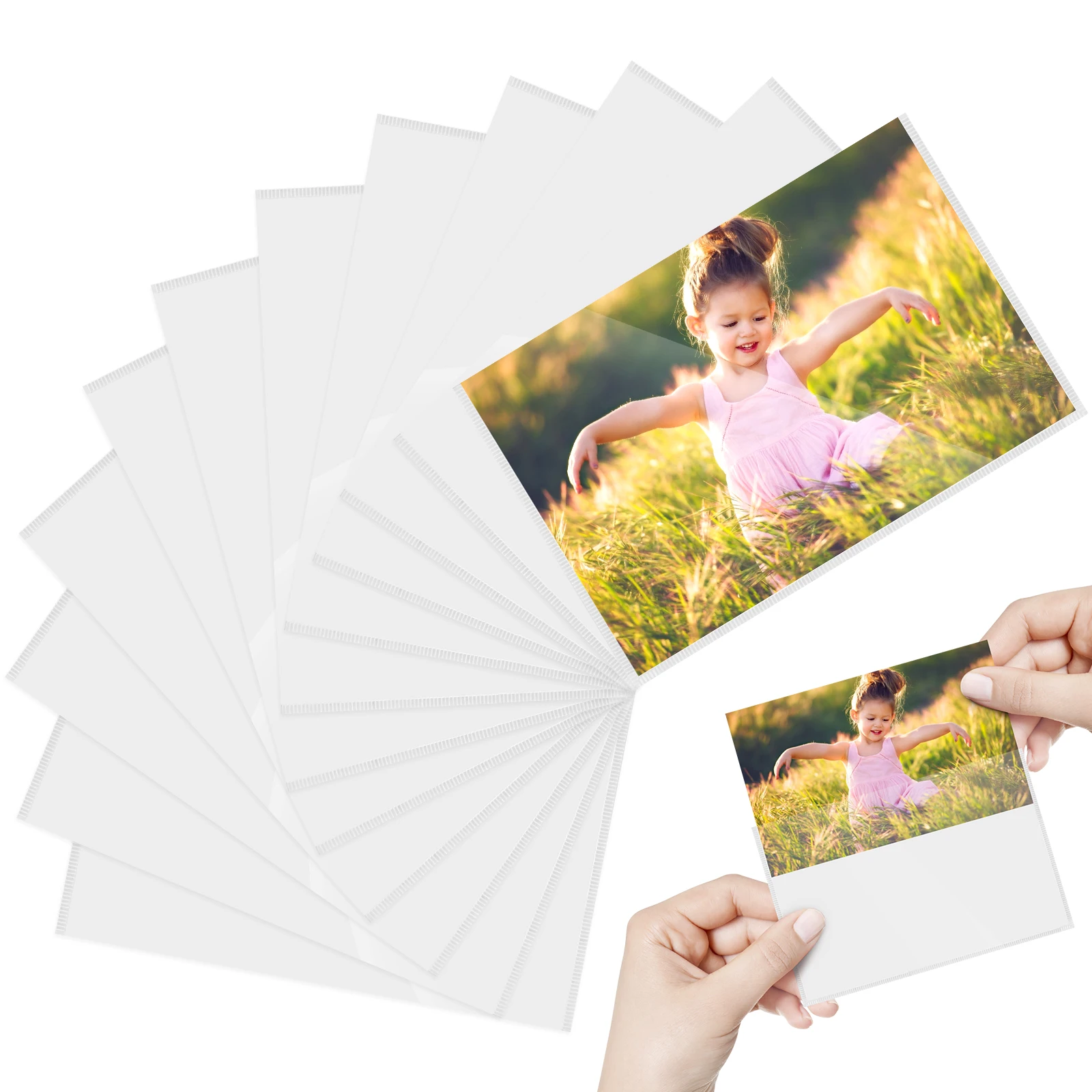12Pcs Magnetic Picture Frames 4x6In Magnetic Photo Pocket with White Border Reusable Sign Holder Clear PVC Magnetic Photo Frame