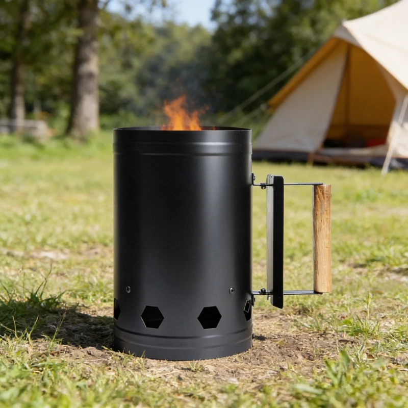 Outdoor Fire Starter Bucket BBQ Stove Charcoal Fire Starter Bucket Ignition Barrel Tube for Camping Barbecue Tools