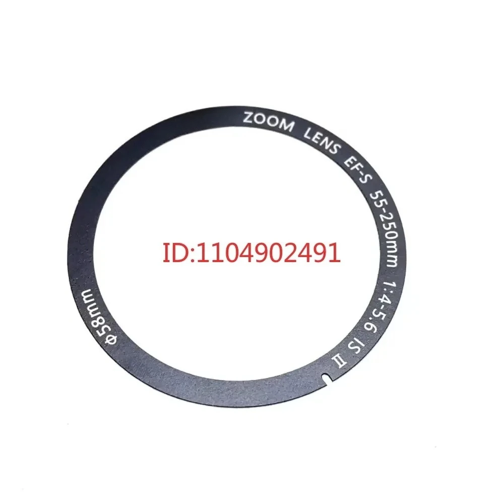 New 55-250 mm for Canon EF-S 55-250mm F/4-5.6 IS II Lens Front Pressure Presser Tablet Sticker Parameters Nameplate Ring