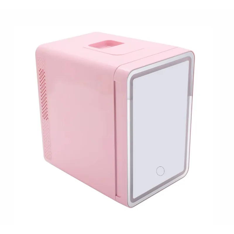 10l Mini Skin Care Refrigerator with Mirror Light Emitting Diode Light Bedroom Cooler Heater Small Refrigerator