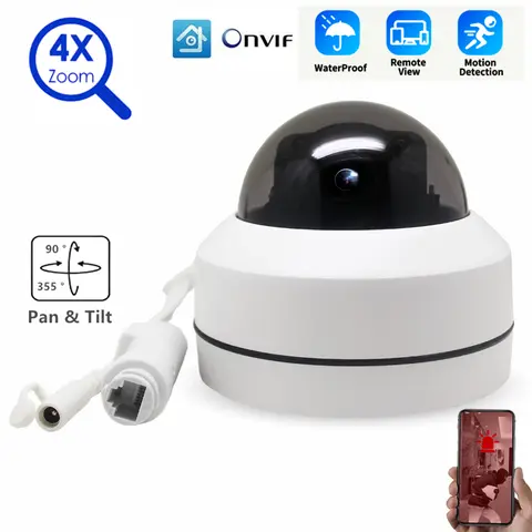 5MP Mini Middle Speed IP PTZ Camera Outdoor Indoor Home Security Pan Tilt 4xZoom Motion Detection CAMHI APP POE ONVIF Camera