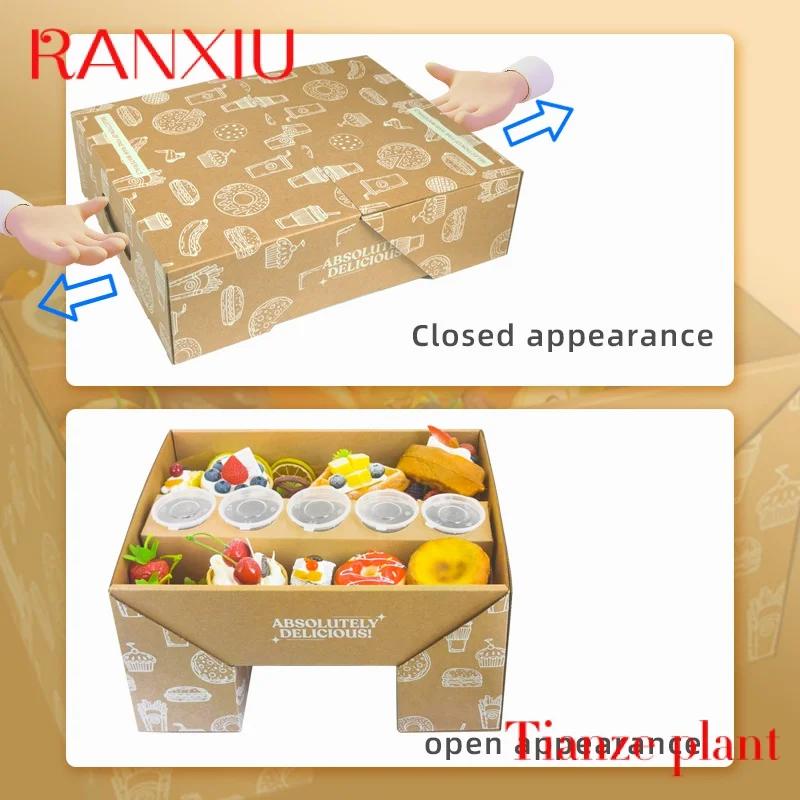 Holiday pac Großhandel Papier Farbe Flip Box Party Schokolade Lieblings Weide Box Catering Verpackung Platte Box mit Partiti