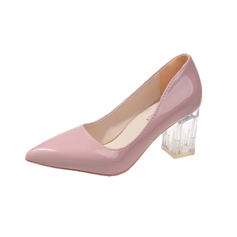 High Heels Women Lady Orange Leather Pumps Female Wedding Green Transparent Shoes women shoes