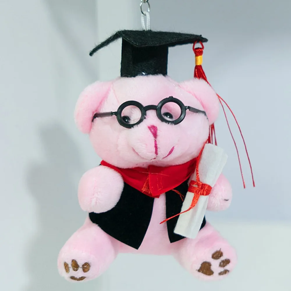 

Funny Cute Graduation Bear 12cm Soft Stuffed Dr Bear Blessing Hanging Bear Keychain Backpack Accessory