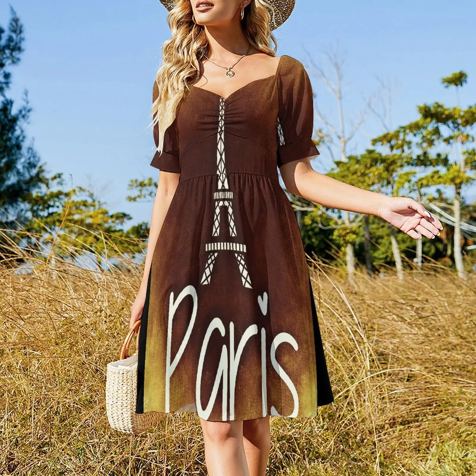 PARIS EIFFEL TOWER Pop Art Short Sleeved Dress cocktail dresses dress dresses for special events Dress