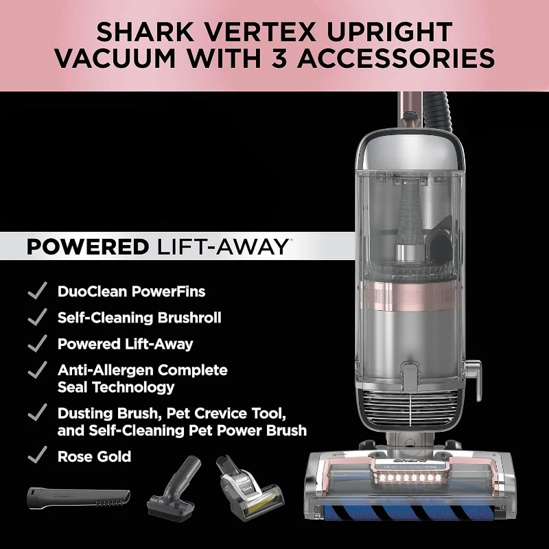 Upright Vacuum with Powered Lift-Away Self-Cleaning Brushroll and HEPA Filter, 1 Quart Dust Cup Capacity,