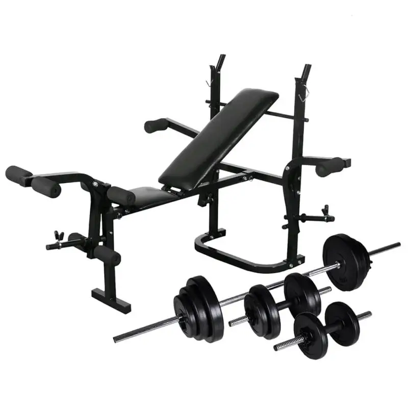 Picture 7: 30.5 kg Weight Bench with Storage, Barbell and Dumbbell Set
