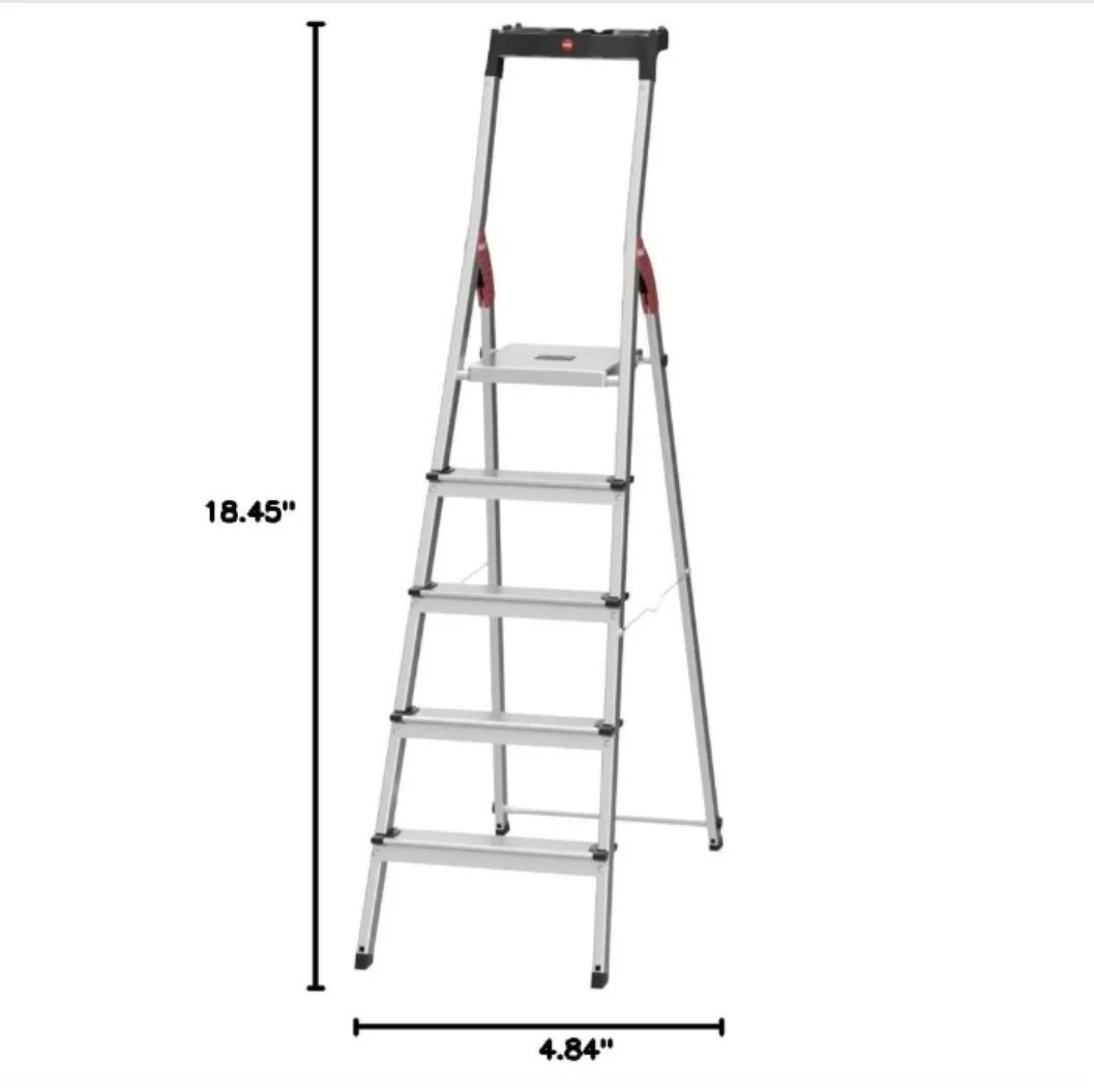 US-Hailo 8160-507 알루미늄 플랫폼 스텝 사다리, 330 Lb 용량, 5 Ft 1