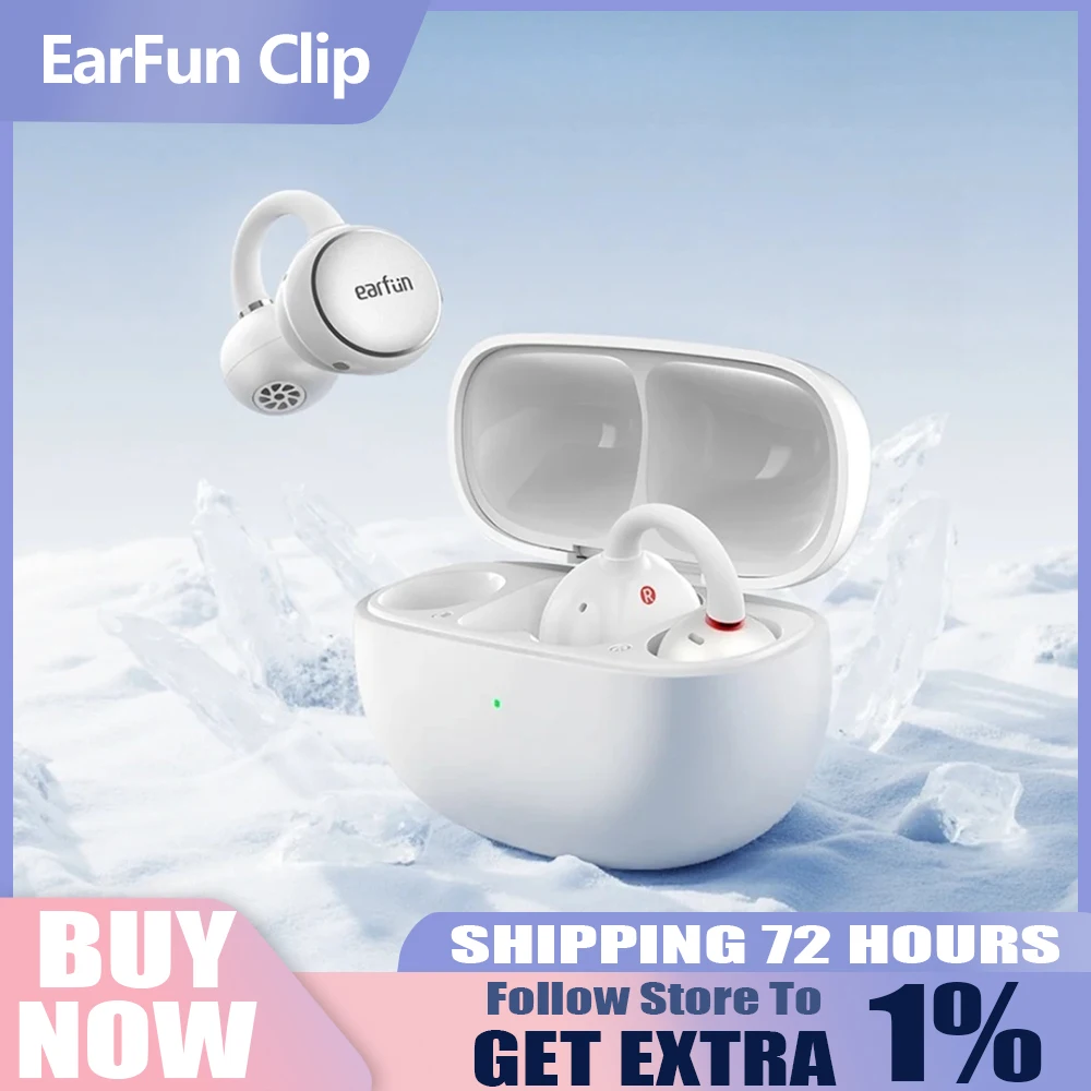 EarFun كليب سماعات لاسلكية AI دعوة الحد من الضوضاء IP55 سماعات مقاومة للماء بلوتوث 6.0 عمر البطارية الطويل سماعات أذن رياضية