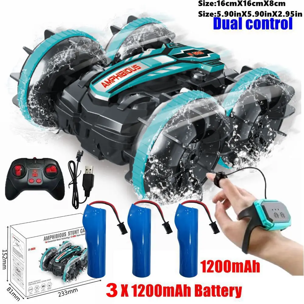 Amfibische RC Auto Afstandsbediening Stunt Auto Voertuig Dubbelzijdig Flip Radio 4WD Drift Off Road Outdoor Speelgoed voor Jongen kinderen Gift