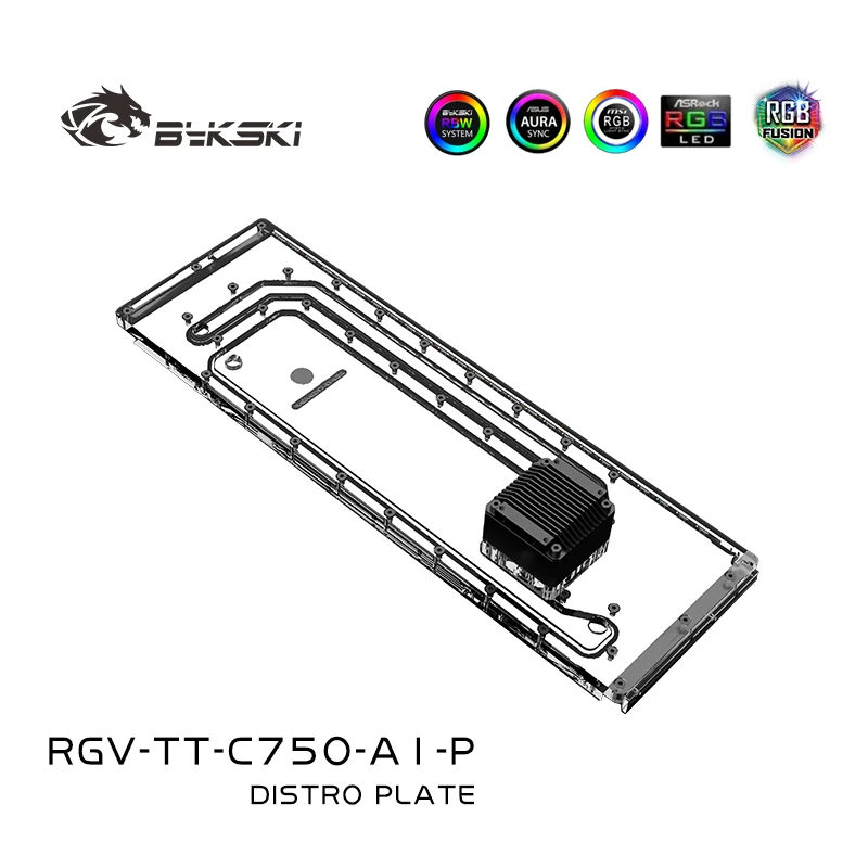 Bykski voor Thermaltake C750 A1 Computerkast Distro Plaat Kit Waterkoeling Blok Radiator Ondersteuning DDC Pomp, RGV-TT-C750-A1-P