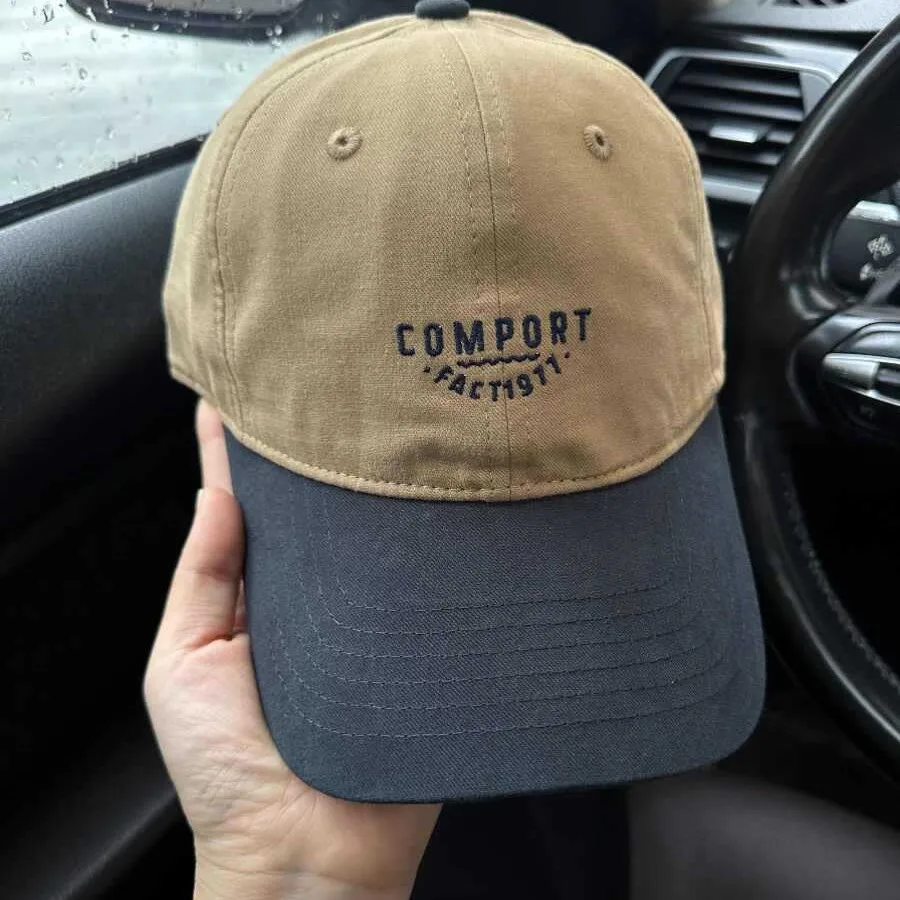 Gorra de Béisbol Retro Americana con Bloques de Color, Gorra con Visera y Bordado de Letras, Unisex, Ideal para el Uso Diario, Protección Solar al Aire Libre, Regalo para las Fiestas