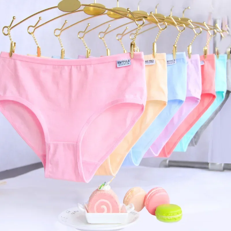 10 Pz/lotto Adolescenti Adolescenti Mutandine Per Bambini Biancheria Intima Per Bambini In Cotone Per Bambini Ragazze di Colore Solido Pubertà 10-16