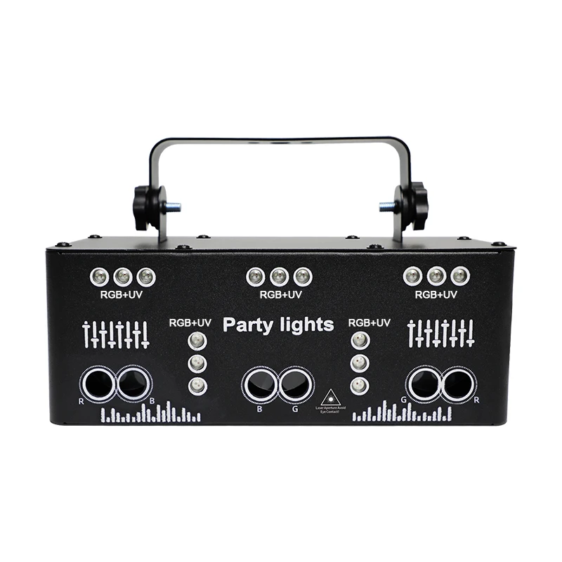 HCWE 21 LENS DJ Disco Beam Patterns Stage Laser Light Projector Party Lights UV LED Strobe Sound Party Holiday Wedding Articles