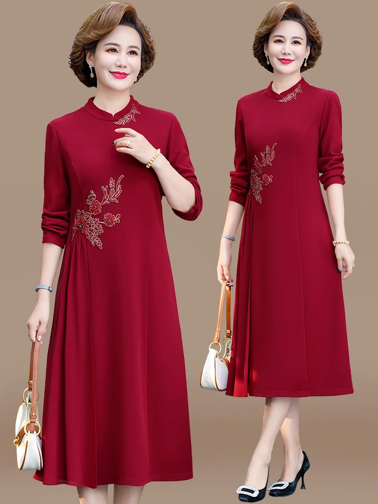 sli-wedding-dr-qipao-midi-dr-for-mom-spring-autumn-faionable-ly-women's-clothing-embroidered-loose-fit