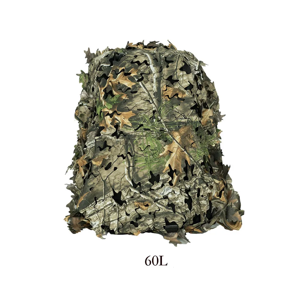 3D Bionic Leaf Shape Disguised Net Rucksackbezug 60L 80L Laser Cut Jagdrucksackbezug Fallschirmjäger – Detail 6