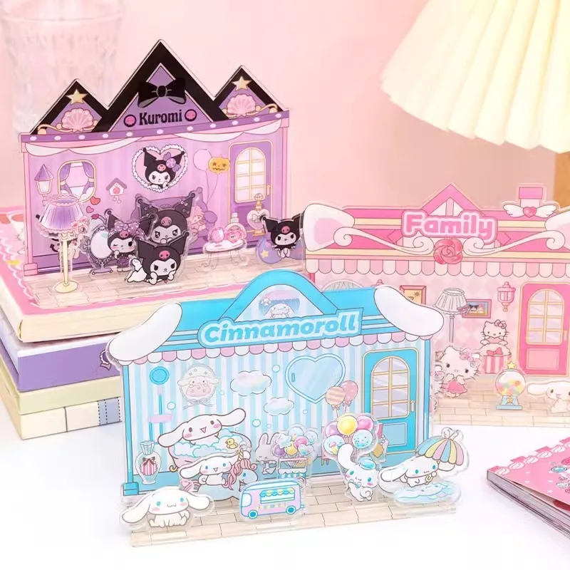 

Sanrio Acrylic Standing Kuromi Pochacco Cinnamoroll Tabletop Home Decor Melody Chiikawa Ornament Cute Display Kids Gifts Ins
