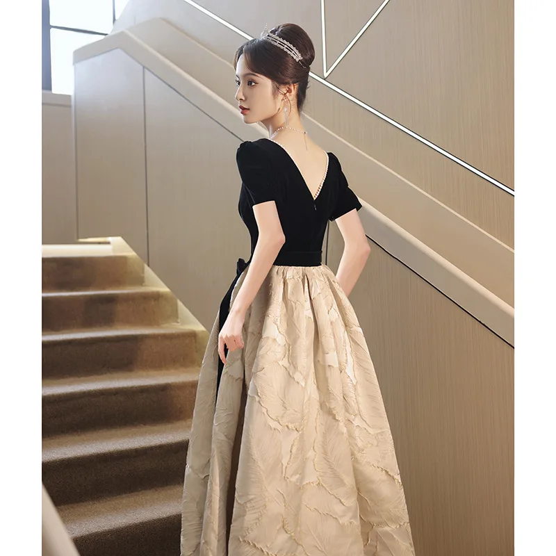 Avondjurk in prinsessenstijl met één schouder, toastjurk voor de bruid, taille-cinching high-end socialite zomer 2026 nieuwe lange jurk