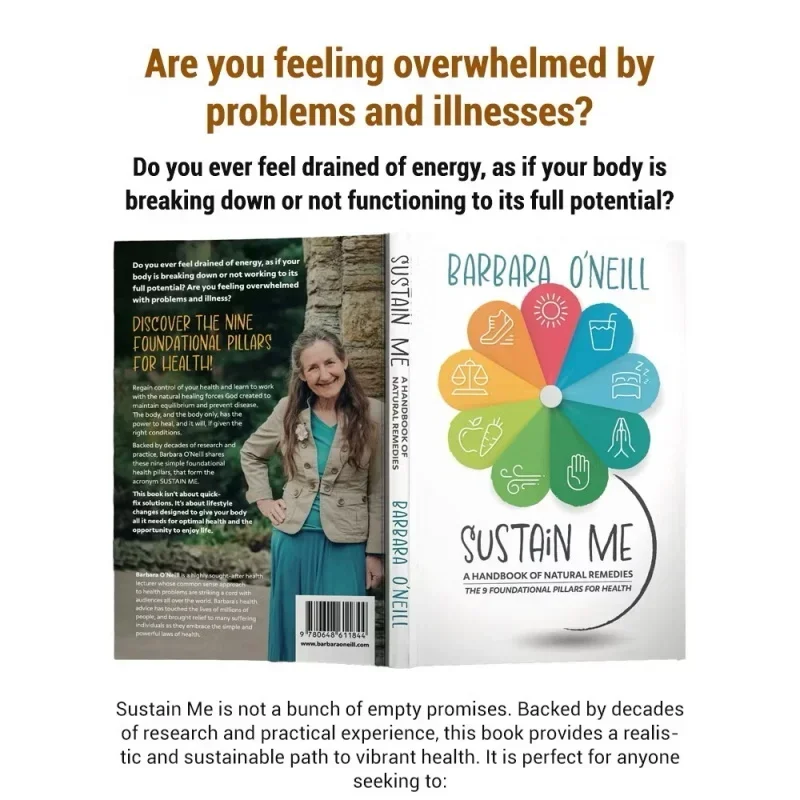 2026 【HOT】Sustain Me بقلم Barbara O'Neill: كتاب يدوي للعلاجات الطبيعية 9 أعمدة أساسية للصحة