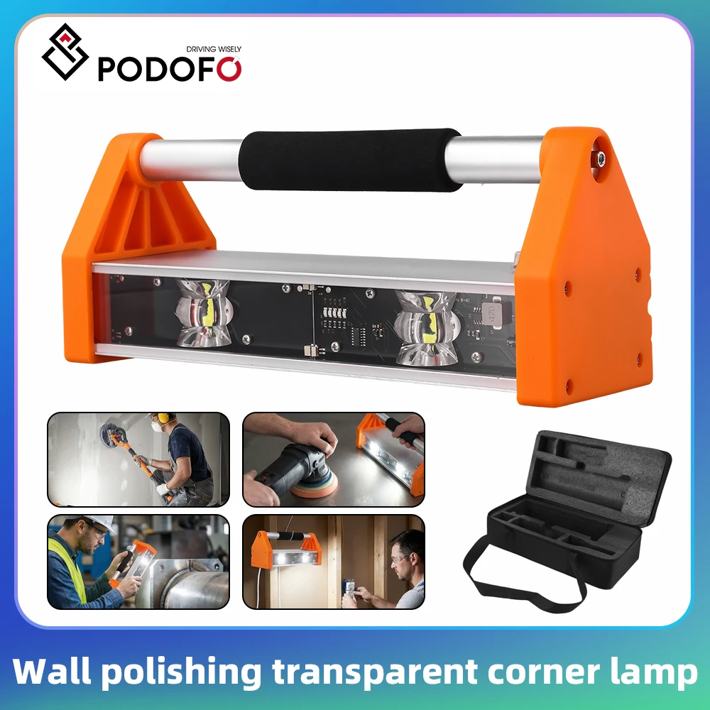 Podofo 2200LM 26W Wandpolier-Transparente Ecklampe Doppelte LED-Perlen Wandpolier-Arbeitsleuchte 155 °   Ultra-Weitwinkel-Farbprüfleuchte