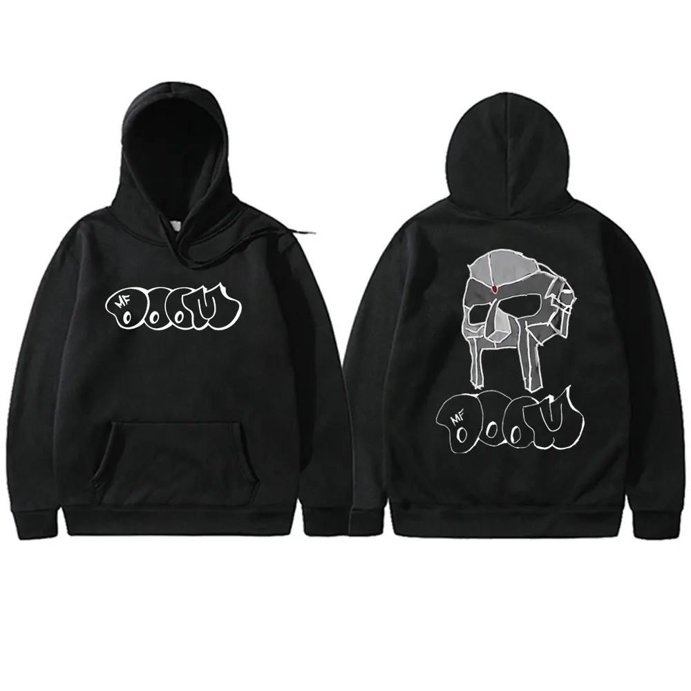 

Rapper Mf Doom Double Sided Print Hoodie Men Women Hip Hop Vintage Oversized Pullover Sweatshirt Male Fashion Black Streetwear