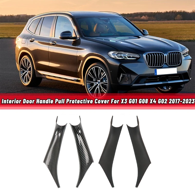 Car Interior Door Handle Pull Protective Cover For-BMW X3 G01 G08 X4 G02 2017-2023