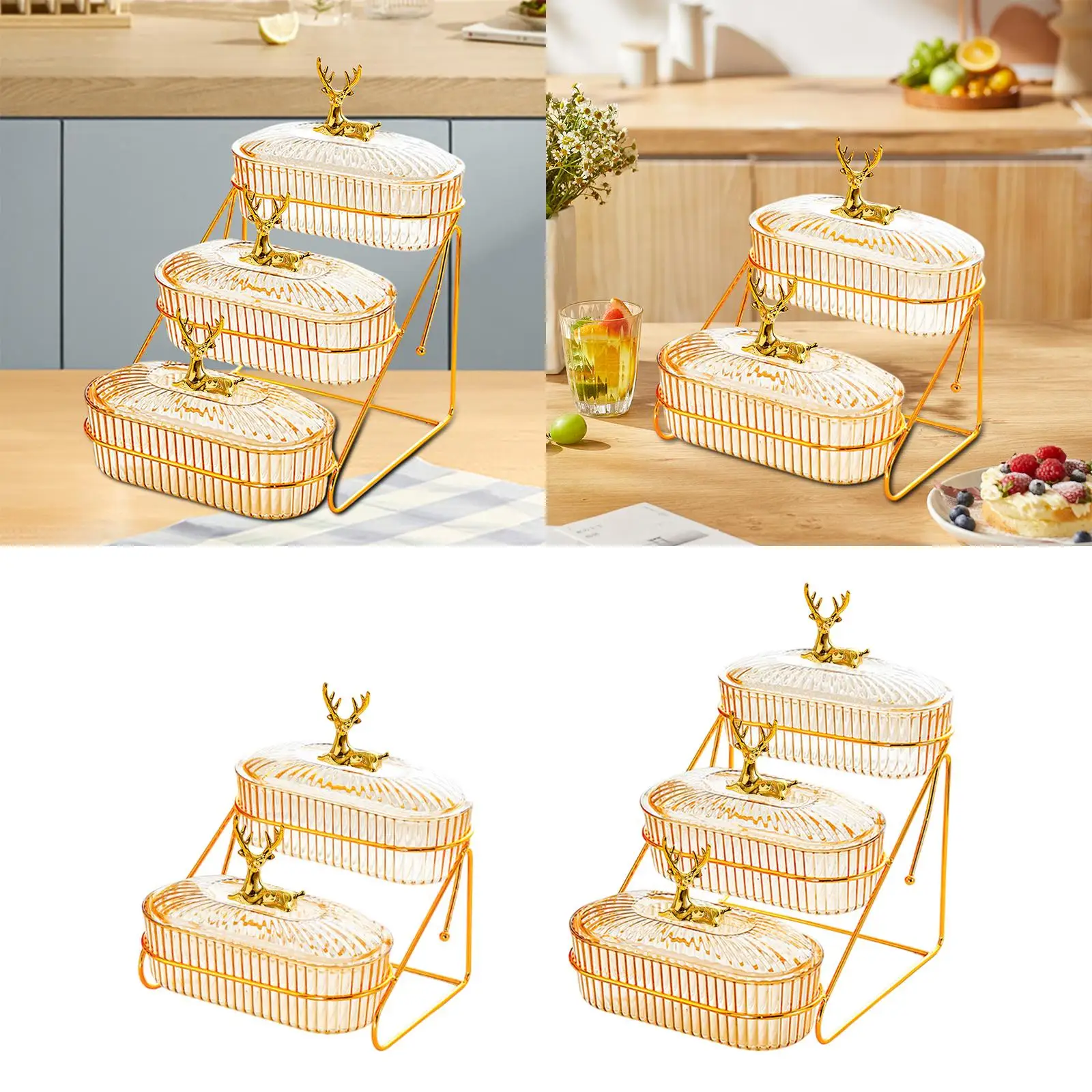 Dried Fruits Tray Storage Container with Storage Rack Decoration Food Storage Tray Tier Fruit Stand Kitchen Home Family Party