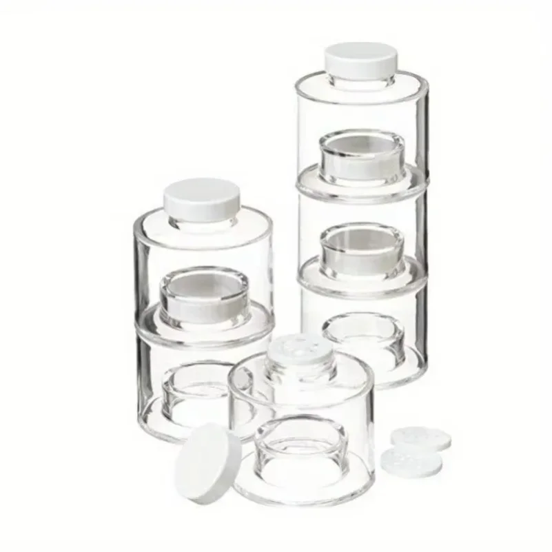 

6Pcs/Set Spice Jar Pepper Shaker Box Spice Tower Herb & Spice Tools Transparent Seasoning Cans Kitchen Rack Condiment Bottles