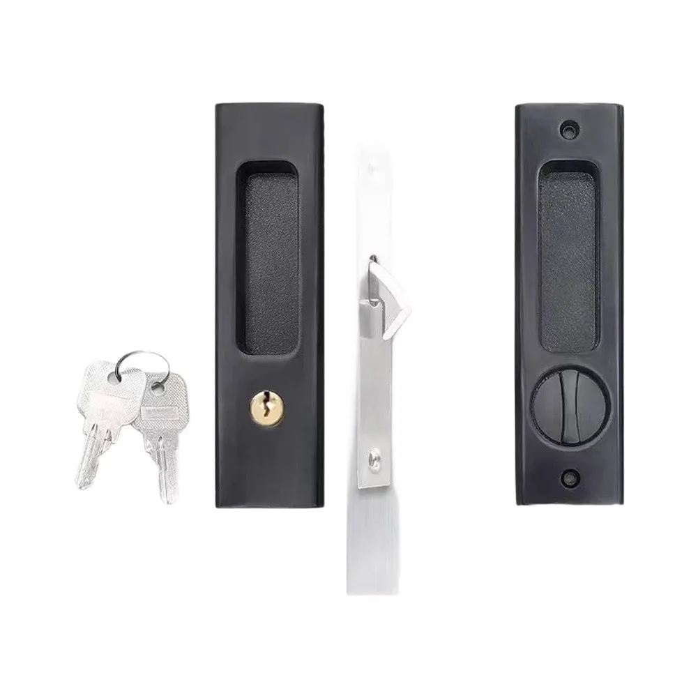 Recessed Square Pocket Lockset Featuring Full Component Kit Including Routing Template Screws and Matching Strike Hardware