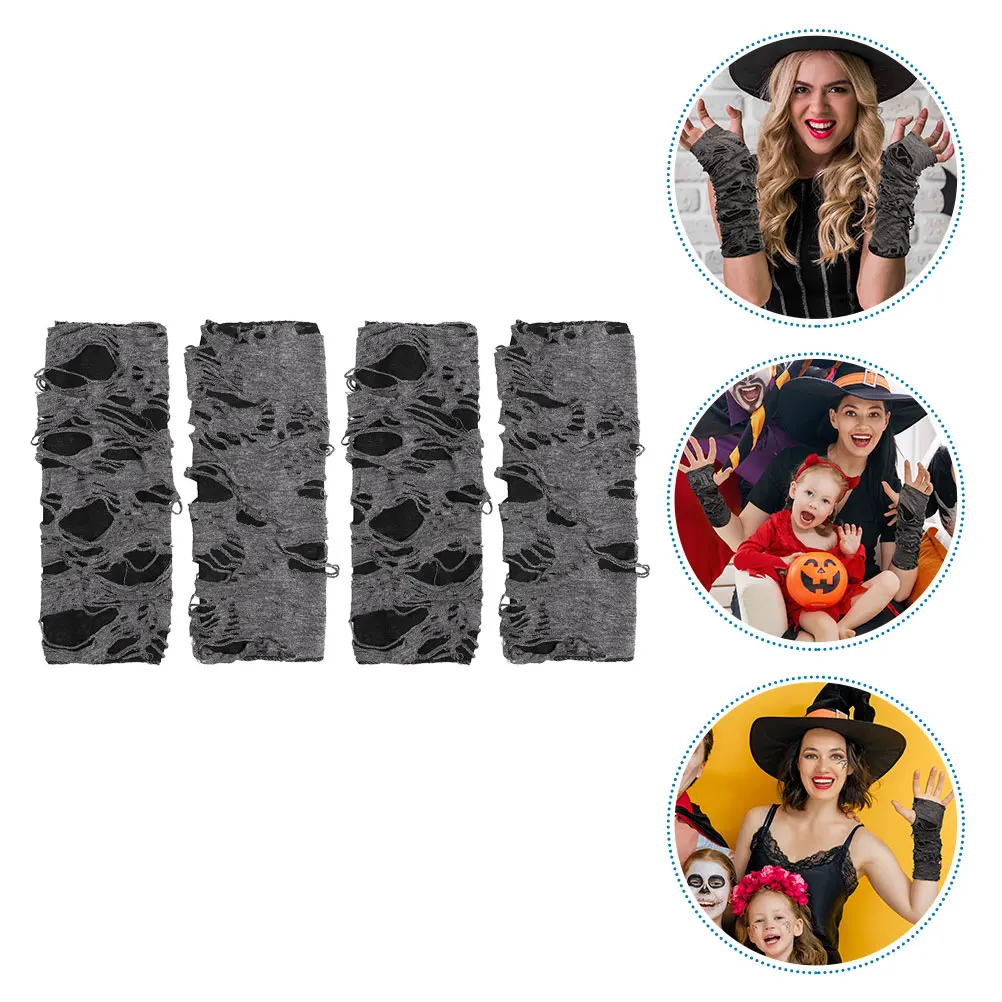 زوجان من إكسسوارات الهالوين التنكرية المريحة والمتينة والمريحة بدون أصابع على الطراز القوطي