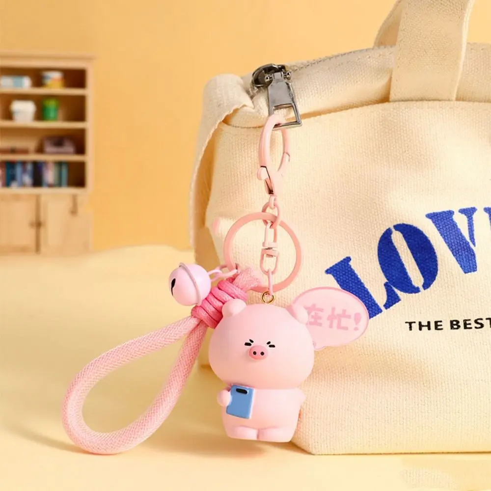 

Creative Pig Capybara Pendant Resin Cat Cartoon Animals Dolls Ornaments Small Bell Corgi Dog Keychain Backpack Decor