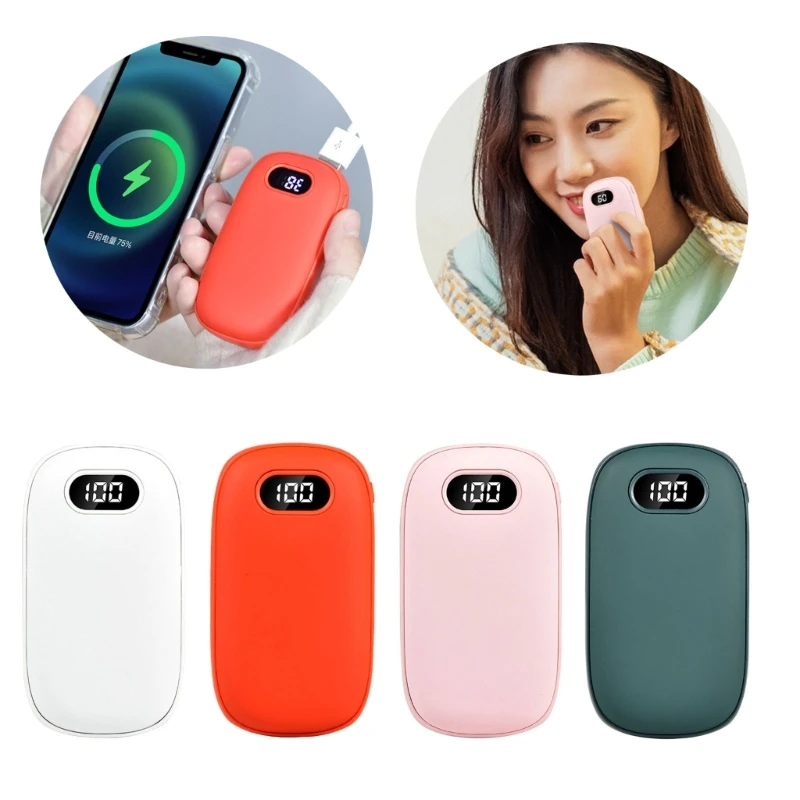 Portable USB Hand Warmer Pocket Heater Power Banks Stay Warm &Charged Long lasting Heaters Double sided Heating 6000mAh