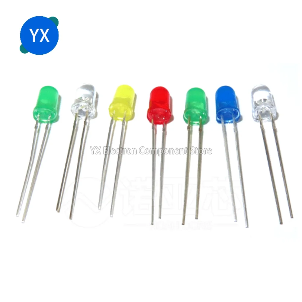 1000PCS/Pack Diameter 5mm Long Length LED Lamp Bead Bubble LED Red Green Yellow Blue White Straight Into The Whole Pack F5 LED