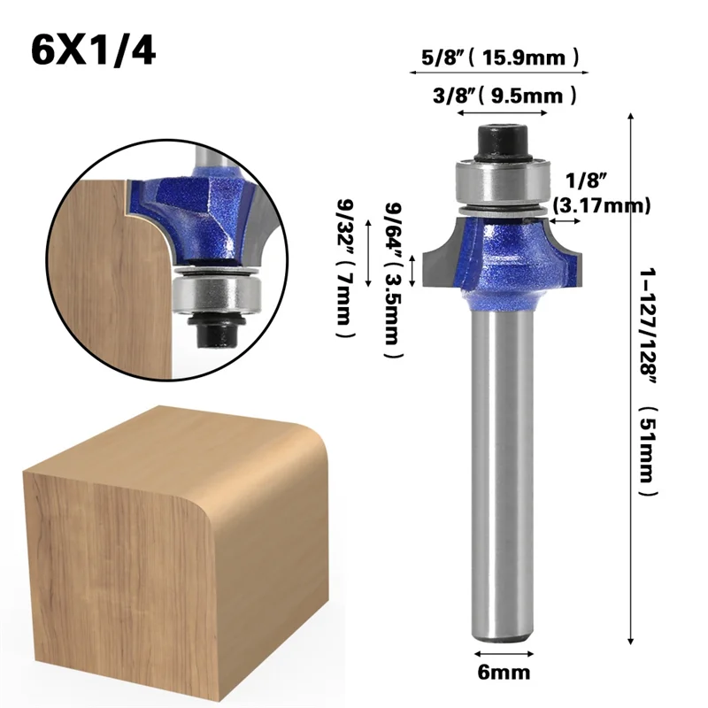 BYBS-For Woodworking Milling Cutter 6Mm Shank Chamfer Router Bit High Quality Edge-Forming Bevel For Wood Cutting Tool For Wood